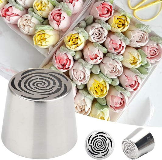 Extra Large Russian Piping Tips for Marshmallows Stainless Steel Flower Frosting Nozzles many styles Cake Decorating Baking tool for Buttercream, Cupcakes Cookies(SL51)