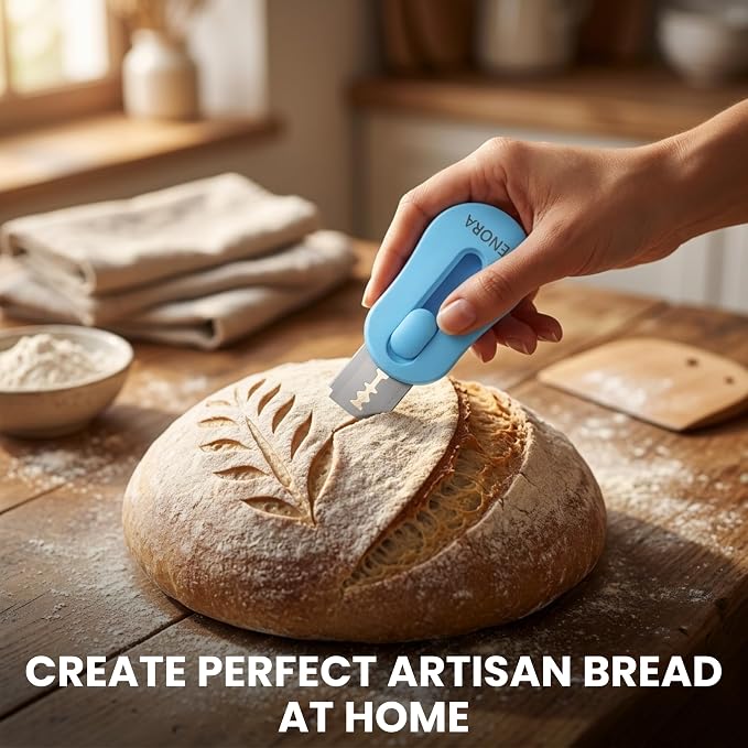 Bread Lame for Sourdough Scoring - Professional Dough Scoring Tool with 5 Replacement Blades, Ergonomic Handle, Adjustable Blade Depth - Artisan Baking Gift
