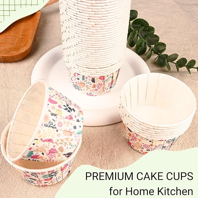 Cupcake Liners 50 Pack, Miliocry 3.5oz Mini Cupcake Cups for Baking, Disposable Paper Baking Cups Cake Containers Muffin Liners Wrappers Holders for Wedding Birthday Party