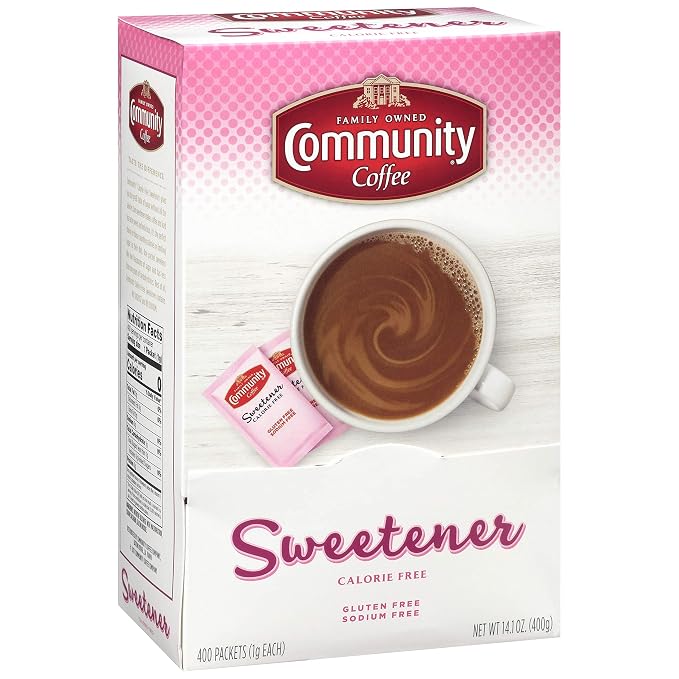Community Coffee Pink Sweetener Packets, 1600 Count, 400 Count (Pack of 4)