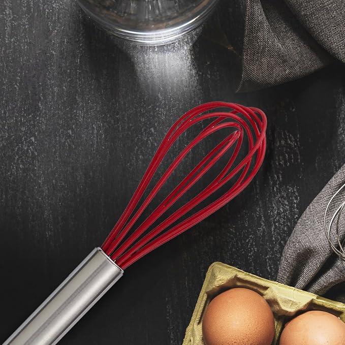 Mrs. Anderson’s Baking Non-Stick Wire Whisk, Silicone-Coated Stainless Steel, 7-inches
