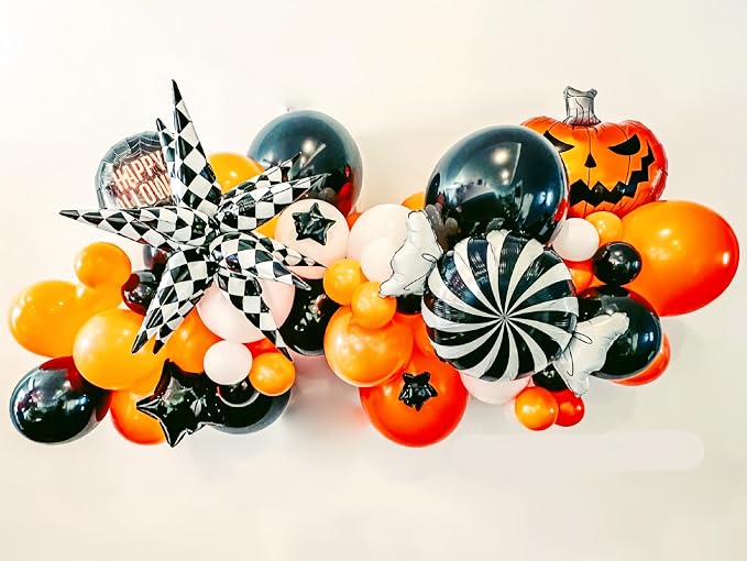 2 * 12 Pcs Black White Checkered Explosion Pointed Star Foil Balloons/Talladega Nights Racing Balloons/Race Car Birthday Supplies/Las Vegas Casino Party/Father's Day Boys Birthday Party (2 Pcs Black)
