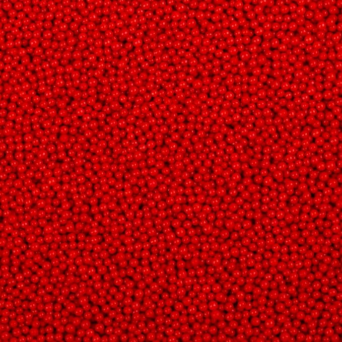 Red Nonpareils Sprinkles - 2mm Edible Mini Pearl Sprinkles for Cake Decorating, Cupcake, Cookie, Baking, Donuts, Ice Cream Toppings, Wedding Party Supplies 130g/4.58oz
