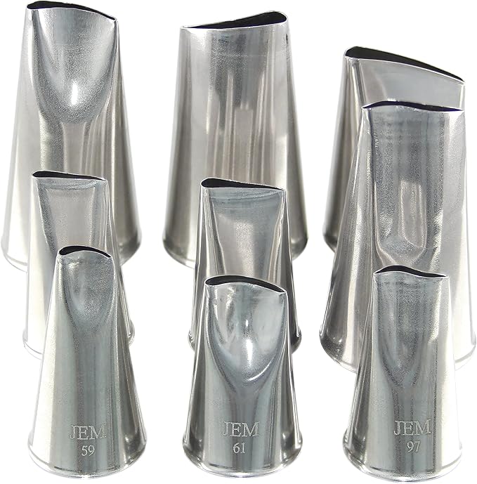 Jem Enterprises JEM Cake Decorating Tip #123 Large Petal/Ruffle Piping Nozzle, Standard, Silver