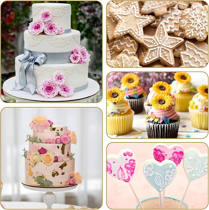 3 Pcs Small Piping Tips Round Icing Tips Set Cookie Decorating Tip for Frosting Nozzles for Detail Writing,Cookie Cupcake Decorating Pastry