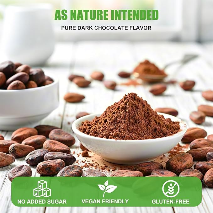 452g/3pack, (3 Lbs - 48 Oz), Organic Cacao Powder - Unsweetened Dark Cocoa for Keto & Paleo Baking, Rich Chocolate Flavor, Non-GMO, Vegan, Gluten-Free, Resealable Bag