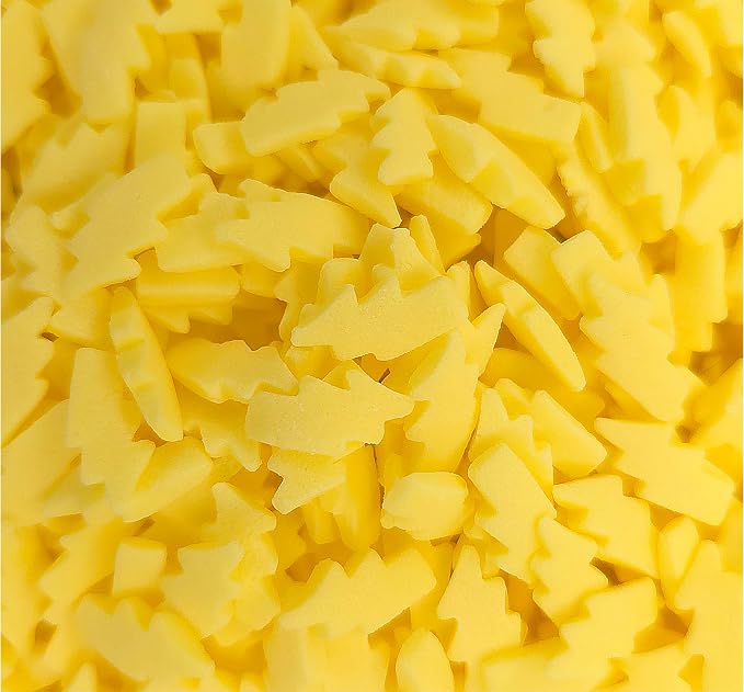 NCS Thin Lightning Bolt Shaped Edible Sprinkles – Yellow Cupcake, Cake & Cookie Decorations, 7 oz