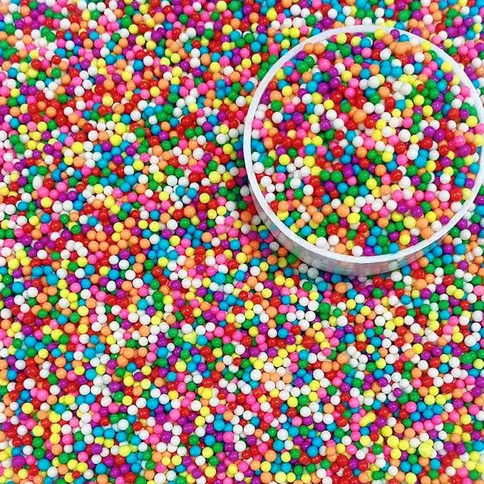Sentovac Edible Rainbow Nonpareils Sprinkles 2mm Colorful Mini Peals Sprinkle for Cake Decorating Sugar Candy Baking Cookie Cupcake Topper Decorations Wedding Party Valentine Supplies