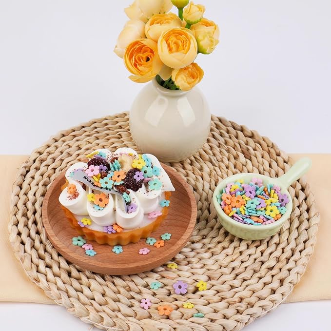 Flower Sprinkles, Spring Sprinkles Edible Flowers for Cake Decorating, Mix Sizes Confetti Baking Sugar for Cupcake, Cookie, Donut Dessert Decoration, Wedding Party Chirstmas Supplies