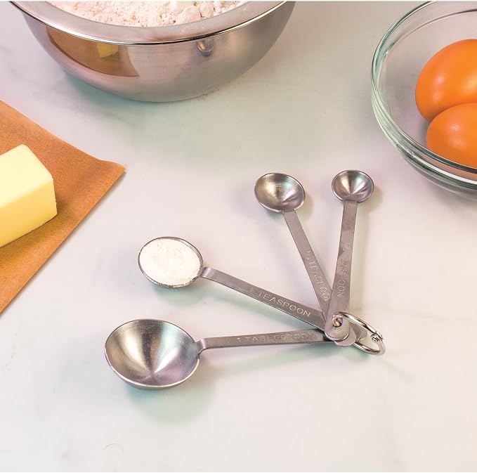 Mrs. Anderson’s Baking Measuring Spoons, Heavyweight 18/8 Stainless Steel, 4-Piece Set