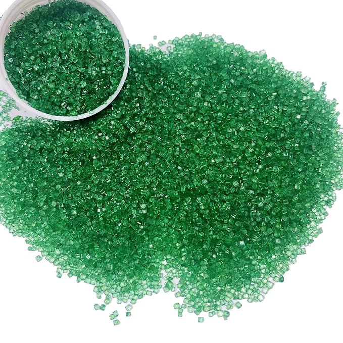 Sentovac Green Sanding Sugar for Baking Edible Sparkling Coarse Sugar Crystals Sprinkles for Baking Topping Cake Cookie Cupcake Topper Ice Cream Decoration Supplies 3.2 OZ