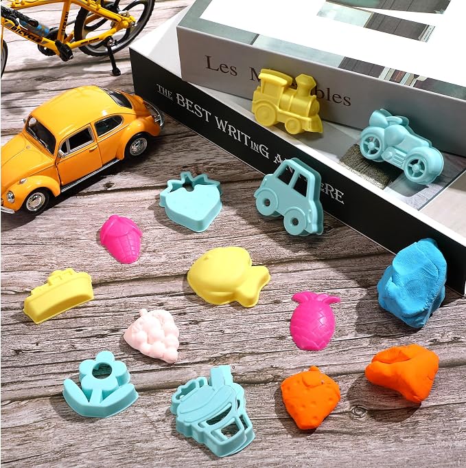 40 Pieces Mini Dough Tools Set for Kids Ages 3-8 Plastic 1 Inch Cookie Cutters Various Colorful Sand Molds and Fruit Shapes Accessories for Kindergarten Classroom, Party Favors Set Children's Gifts