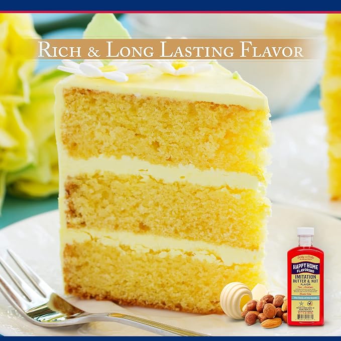Happy Home Imitation Butter & Nut Flavoring, Non-Alcoholic, Certified Kosher, 7 oz.