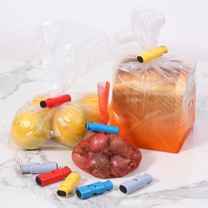 Mr. Pen- Squeeze and Lock Bread Bag Clips, 2.4 Inch, 8 Pack | Multicolor Squeeze Lock Clips, Reusable Bag Closures for Bread, Snacks, Coffee, Food Storage, Fits Thick and Thin Bags
