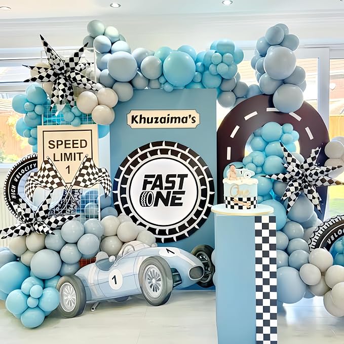 2 * 12 Pcs Black White Checkered Explosion Pointed Star Foil Balloons/Talladega Nights Racing Balloons/Race Car Birthday Supplies/Las Vegas Casino Party/Father's Day Boys Birthday Party (2 Pcs Black)