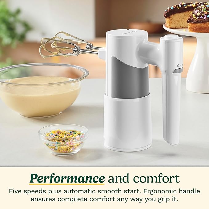 Cuisinart 5 Speed Hand Mixer with Storage Case, White, HM-150S | Storage Case