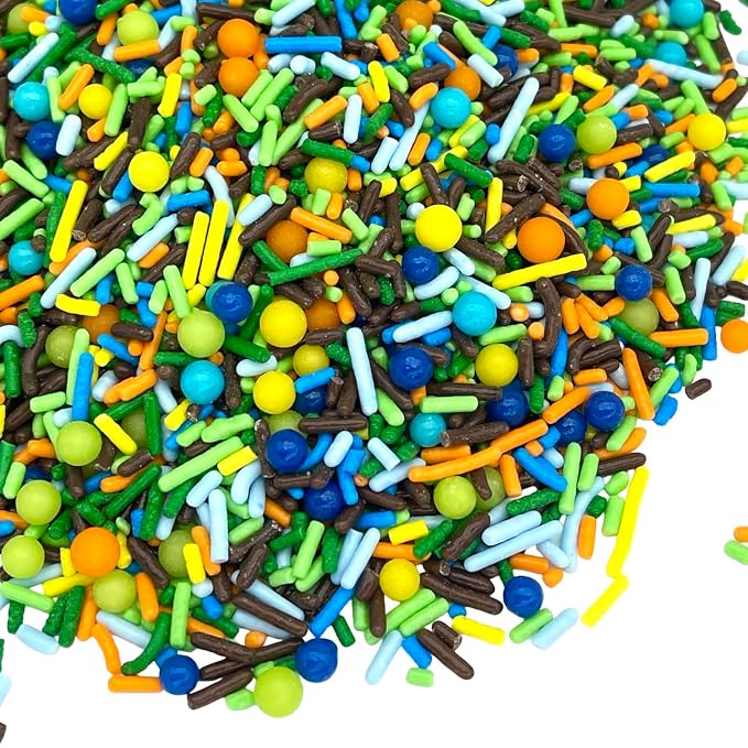 Dinosaur Sprinkles | 8 Ounces | Cake Sprinkles Chocolate,Sweet Flavor | Jimmies |Nut Free Manvscakes (Multicolor)