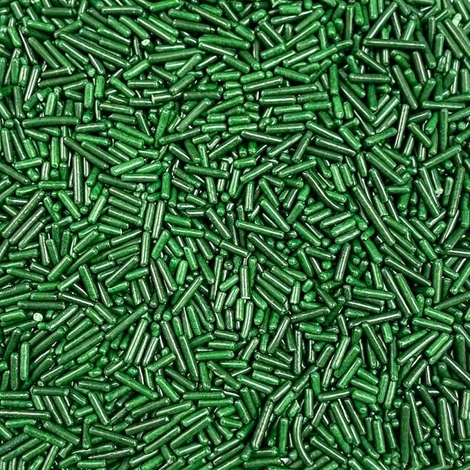 PhilaeEC Green Jimmies Sprinkle Edible Soft Jimmies Sprinkle for Cake Decoration Cupcake Topper Cookie Baking Decorations Halloween Christmas Valentine Supplies 2.75oz/78g