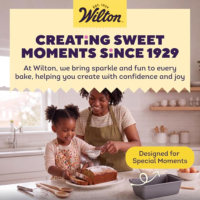 Wilton Gold Non-Stick Bakeware Large Loaf Pan - Baking Pan for Breads, Pound Cake & More - Even Heat Distribution & Extended Handles - Made Without PFAS - 9.25 x 5.25 x 2.75 Inch
