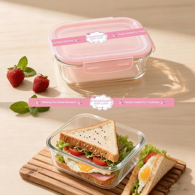 Food Retail Package Seal Stickers 9x1 Inch Safe Secure Tamper Evident Lids Stickers 250 Pcs Tamper Resistant Stickers,Baking Gift Box Sticker for Handmade Baking Craft Arts,Hand Made Sticker