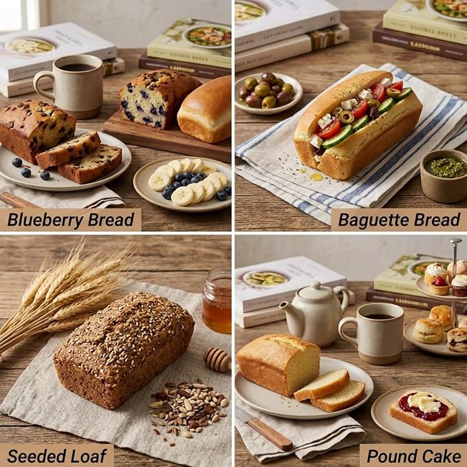Dioycli Silicone Bread Loaf Pan for Baking Rectangular Bread Pan 6 Loaf Non Stick Baking Molds for Meatloaf, Baguette, Bread & Sandwich