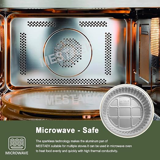 118oz Deep Round Aluminum Foil Pans with Lids, 5 Pack | 10 Inch Round, 4 Inch Deep, Heavy Duty Foil, Ideal for Baking, Meal Prep and Food Storage