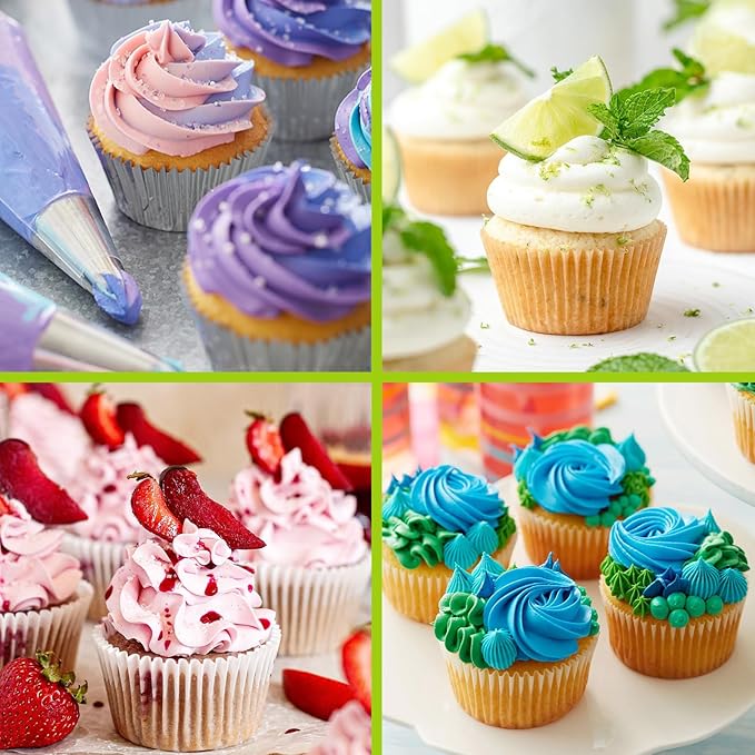 Suuker Large Piping Tips Set, Stainless Steel | Seamless, Cake Decorating Tips, Pastry Tips & Piping Bags, Frosting Icing Tips, 1M 2D 2F 6B 2A