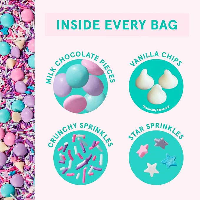 Fancy Sprinkles Unicorn Baking Confetti | Crunchy Jimmies, Chocolate Gems, Candy-Coated Morsels & Star Confetti | Cookie Mix-In & Cake Batter | Girls Birthday & Unicorn Party | 8 oz (2 Pack)