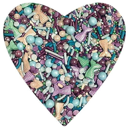 COOL MOM SPRINKLES Girl Birthday Sprinkles (4 oz.) – Themed Sprinkles for Decorating Birthday Cakes, Cupcakes, Cookies & Desserts – Mixed in the USA/Gluten-Free (Purple Mermaid)