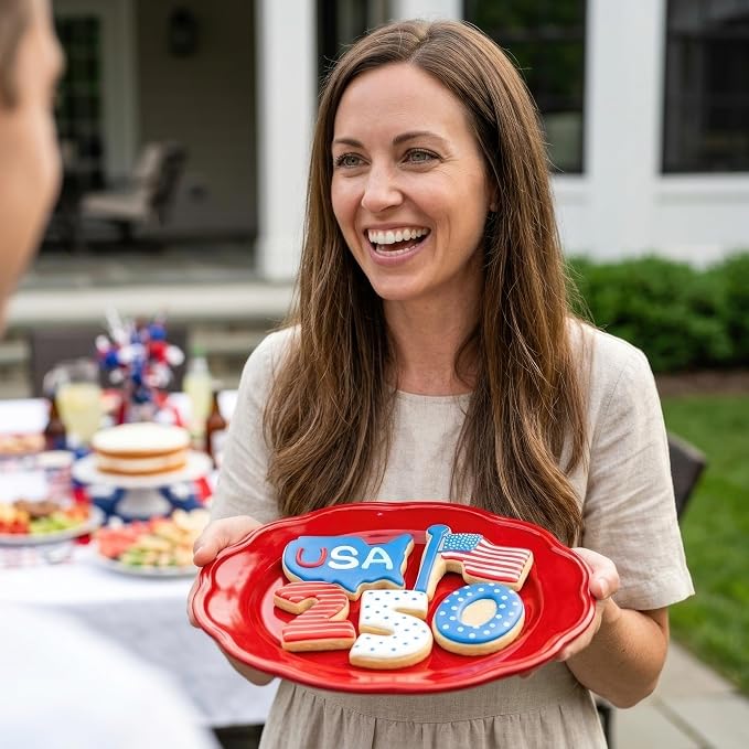 Ann Clark 5-Pc. America 250th Anniversary 4th of July Cookie Cutter Set, Made in USA, Numbers 2 5 0, Flag & USA Map
