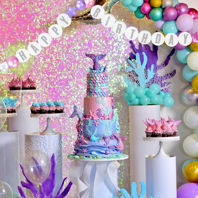 Simgoing 103 Pcs DIY Giant Friendship Bracelet Lei Kit Extra Large Beads Garland Jumbo Birthday Friendship Banner Kit Famous Singer Customizable Party Decor for Classroom(Pearlescent Color)