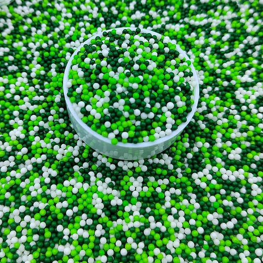 EPHVODI White and Green St. Patrick's Day Themed Sprinkle Nonpareils Sprinkles Edible Mini Pearl Sprinkles for Cake Decorations, Baking, Ice Cream, Cookies, Donuts and Lollipops - 2mm Sugar Pearls 3.88oz