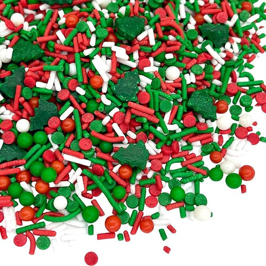 Elfin Around Sprinkle Medley | Christmas Sprinkles | Cookie Sprinkles | Cake Sprinkles | Holiday Sprinkles | Jimmies | Manvscakes | 8 Ounce Bag