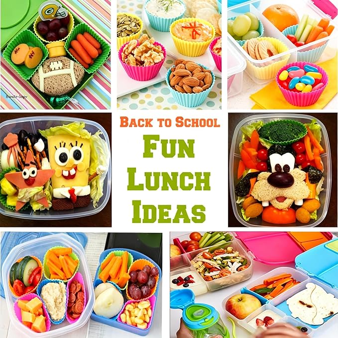 36 Pack Silicone Cupcake Liners Muffin Baking Cups Liners Reusable Non-Stick Cake Molds Sets Lunch Bento Box Dividers Accessories