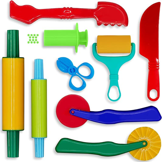 DIMROM Clay and Play Dough Tools Nine Piece Set - Ages 3 & Up (9pcs)