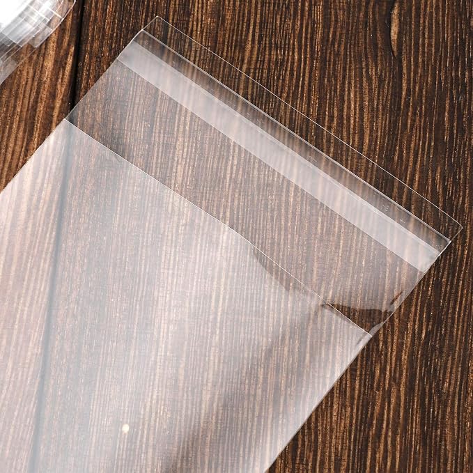Nobranded 200 pcs Clear 2" x 10" Long Self Seal Cello Cellophane Bags Resealable Poly Bags 2.8 mils for Bakery Cookies Candles Christmas Halloween Party Decorative Pretzel Sticks