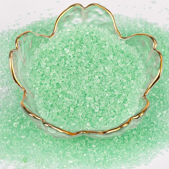 Twisweet Light Green Sprinkles, Edible Sanding Sugar Crystals for Cake Decorating, Extra Fine Candy Sprinkles for Baking, Cupcake Topping Ice Cream Donut Cookies Decoration, Wedding Party Christmas Supplies (150g/5.3oz)