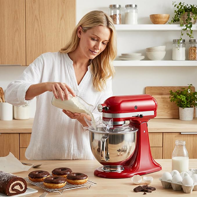 Pouring Shield for KitchenAid Tilt Head 4.5-5QT Stainless Steel Bowls Only, Upgraded Foldable Splash Guard Stand Mixer Accessories, kitchen aid Accessories and Attachments (Gray)