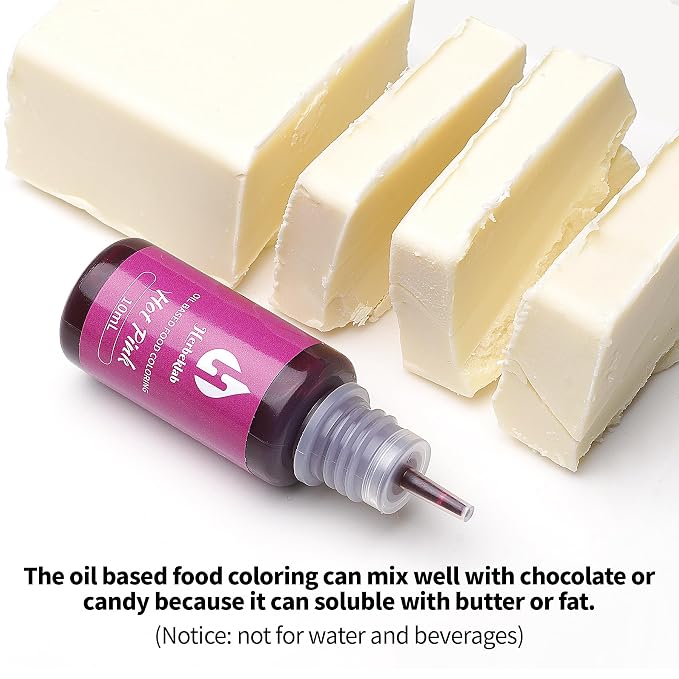 Oil Based Food Coloring for Chocolate – 18 Colors x 10ml Concentrated Oil Food Dye for Melting Chocolate, Candy Melts, Cake Pops, Strawberries & Baking