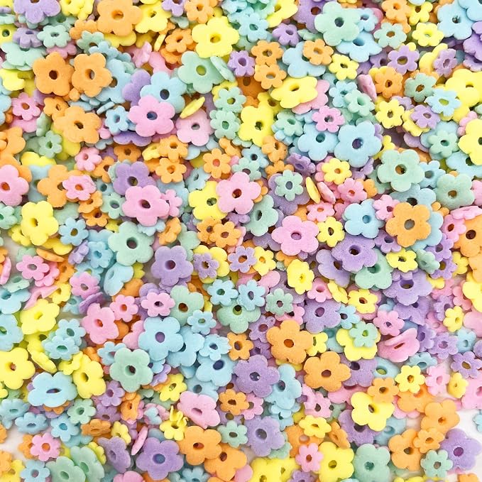Edible Spring Flowers Sprinkles Ice Cream Sprinkles Candy Baking Edible Cake Decorations Cupcake Toppers 100g/ 3.5oz