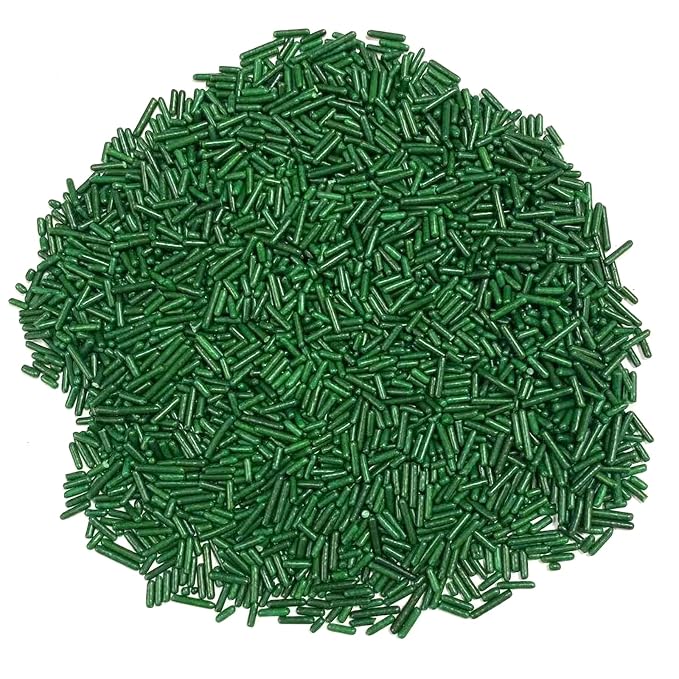 PhilaeEC Green Jimmies Sprinkle Edible Soft Jimmies Sprinkle for Cake Decoration Cupcake Topper Cookie Baking Decorations Halloween Christmas Valentine Supplies 2.75oz/78g