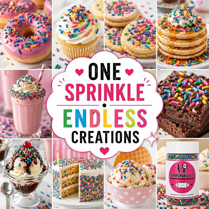 Confect Neon Rainbow Sprinkles Mix | Custom Blend Jimmies for Cake & Cookie Decorating – Edible Multicolor Toppings for Baking | Vegan, Dairy-Free, Palm Oil-Free- 4.2 Oz (Neon Burst)