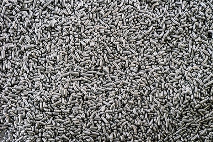 SHIMMER PEARLIZED SILVER SPRINKLES-Dairy Free,Gluten Free,Egg Free,Vegan,Soy Free,Nuts Free,Kosher,Large,Bulk Candy,Cupcake,Cookies And Cake Topper,Jimmies,Baking,Decorating