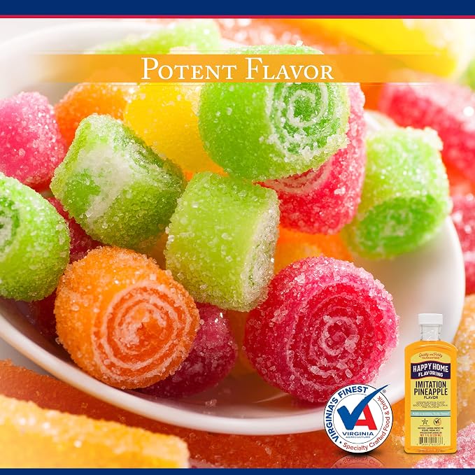 Happy Home Imitation Pineapple Flavoring, Certified Kosher, 7 oz.