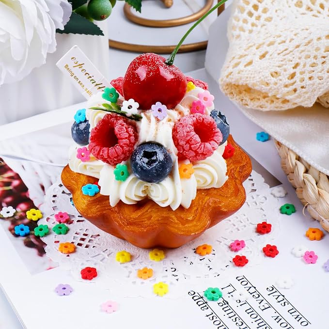 Rainbow Flower Sprinkles for Baking, Edible Birthday Sprinkles for Cake, Cookies, Ice Cream and Macaron Decorating