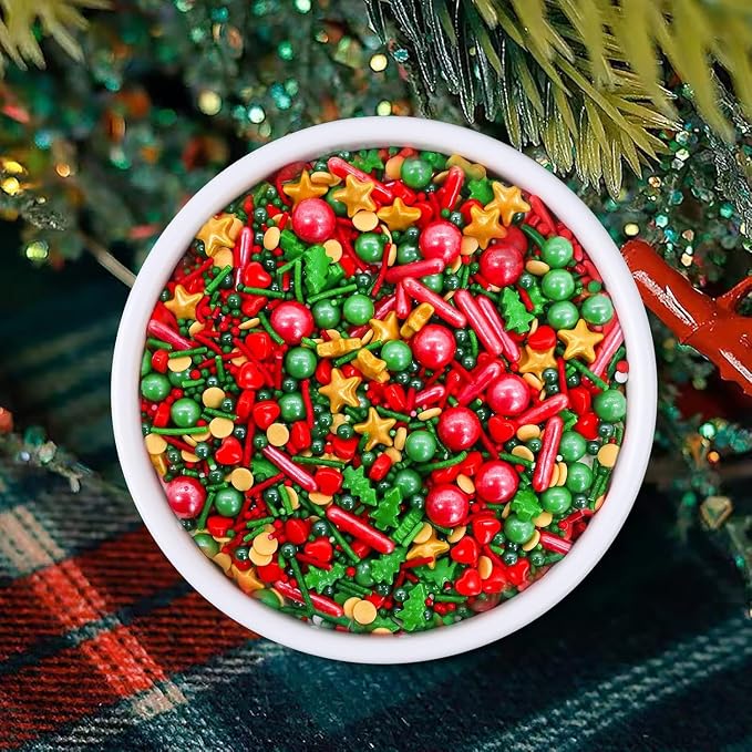 Sarah's Candy Factory Holiday Cake Cookies Sprinkles Set 3 Count (7.41 Oz) | Sprinkles For Christmas, Party, Kosher, Different Types in Jar