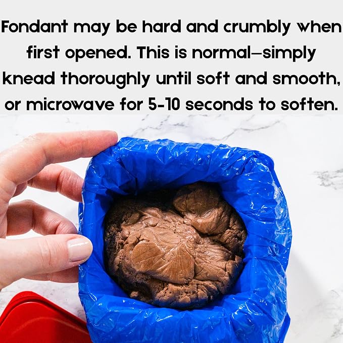 Bakerpan Modeling Chocolate Fondant – Hybrid Fondant for Cake Decorating & Sculpting, Rolls Thin and Resist Cracking, White - 1 Pound
