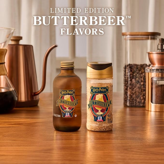 McCormick Harry Potter Finishing Sugar, Butterbeer, Limited Edition, Buttery Sweetness of Toffee, Sprinkle on Baked Goods or Use as a Rimming Sugar on Beverages, 2.93 oz