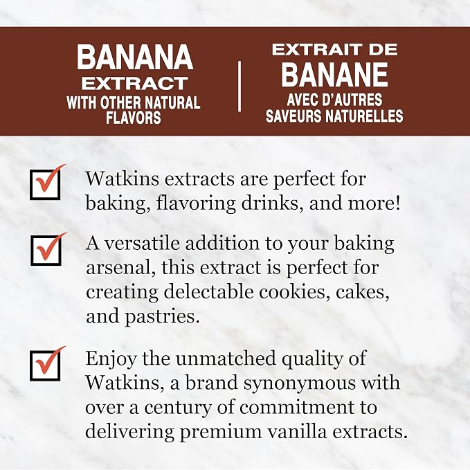 Watkins Banana Extract with Other Natural Flavors, 2 oz. Bottles, Pack of 6 (Packaging May Vary)