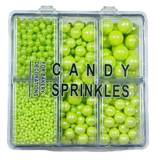 Sentovac Light Green Nonpareils Pearls Mixing Cake Sprinkles Cake and Cupcake Topper Decorations Sprinkles for Decorating Party Supplies